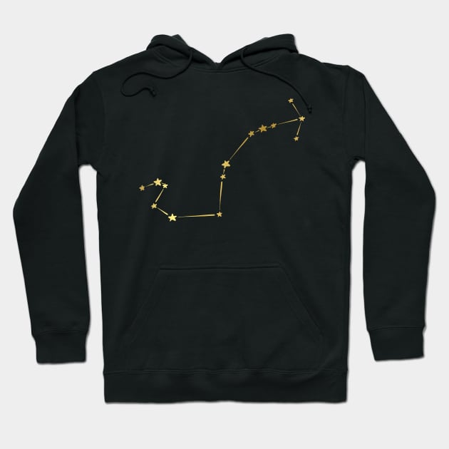 Scorpio Zodiac Art Gold Hoodie by Felicity-K